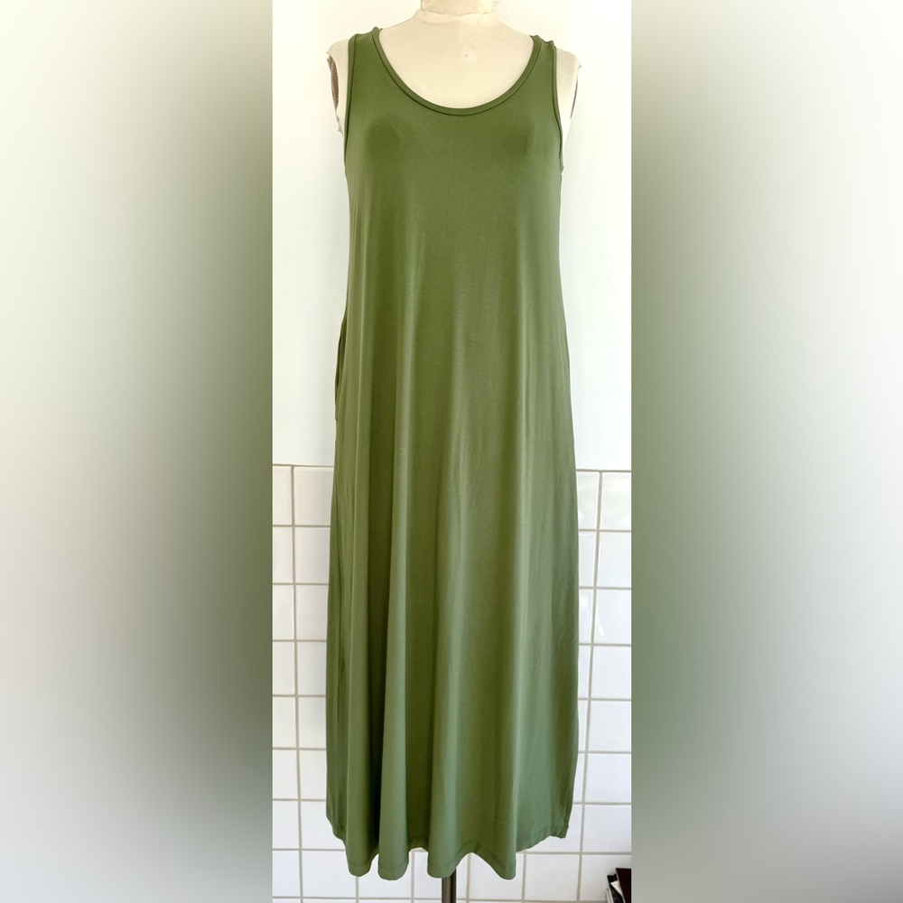 Old Navy Green Sleeveless Tank Midi/Maxi Dress Sz: Medium